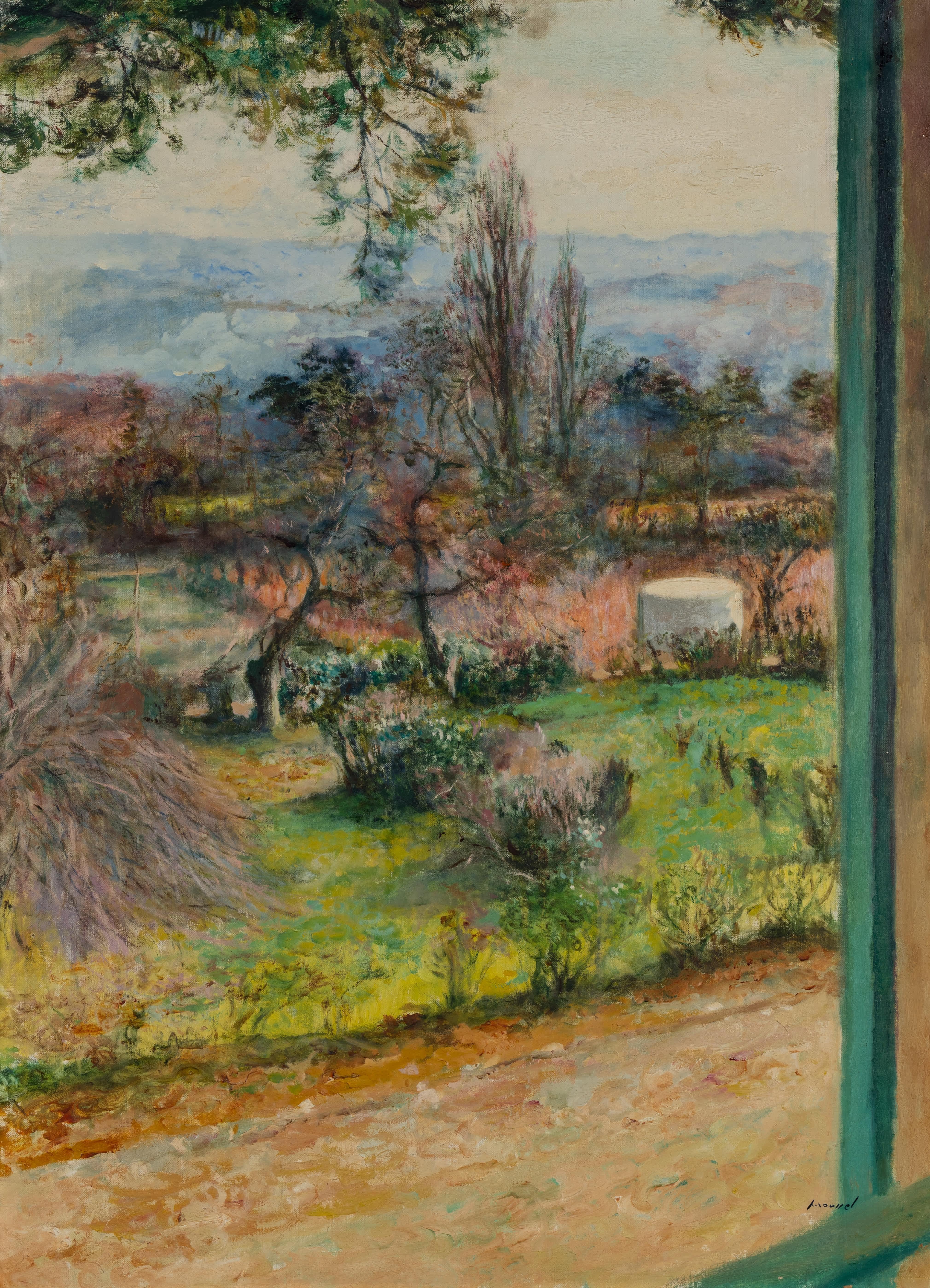Mirando por la ventana - Painting de Pierre Roussel