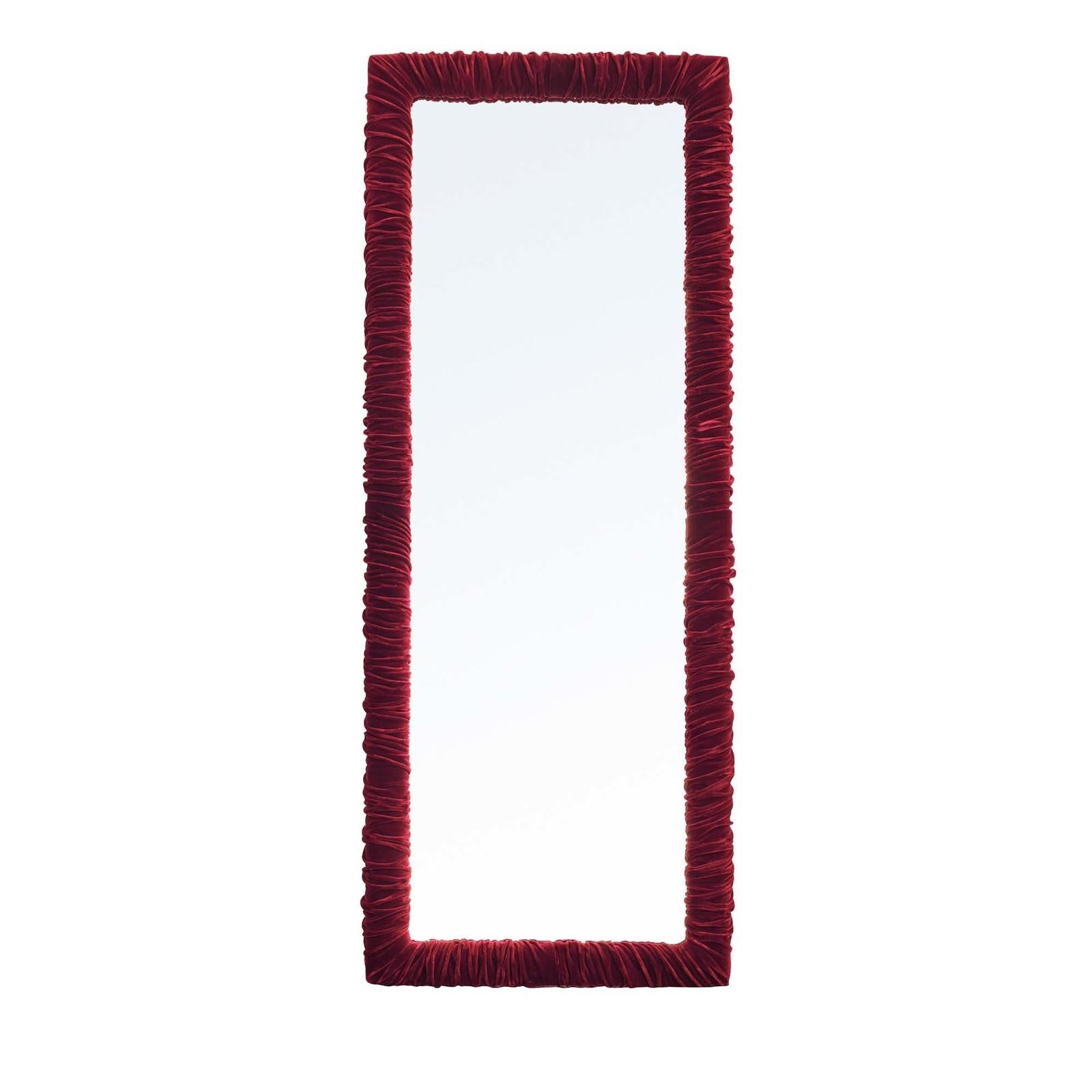 Modern Pierre Ruched Velvet Mirror by Chiara Provasi For Sale