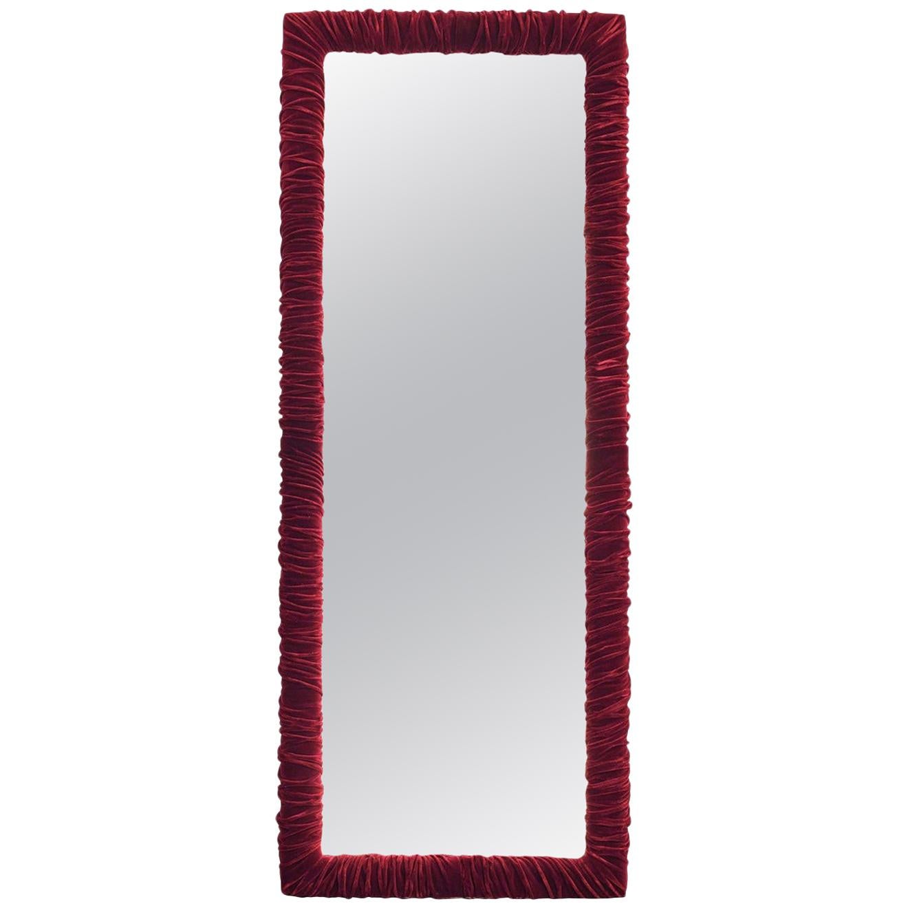 Pierre Ruched Velvet Mirror by Chiara Provasi For Sale