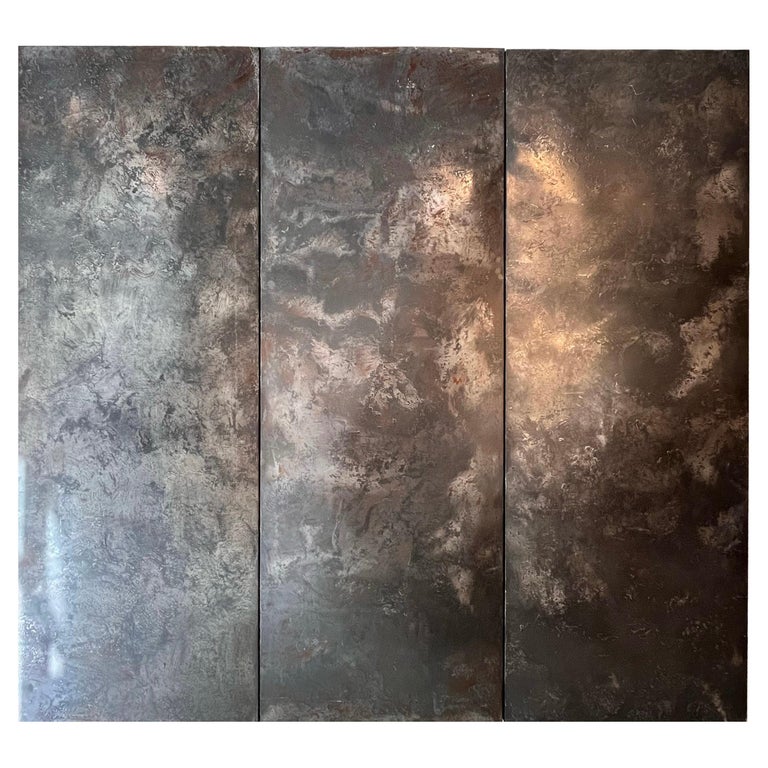 Pierre Sabatier Steel and Pure-Tin Wall Sculpture, 1974, Offered by Portuondo Paris