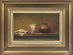 Still Life Study Oil on Board Painting by Pierre Saez