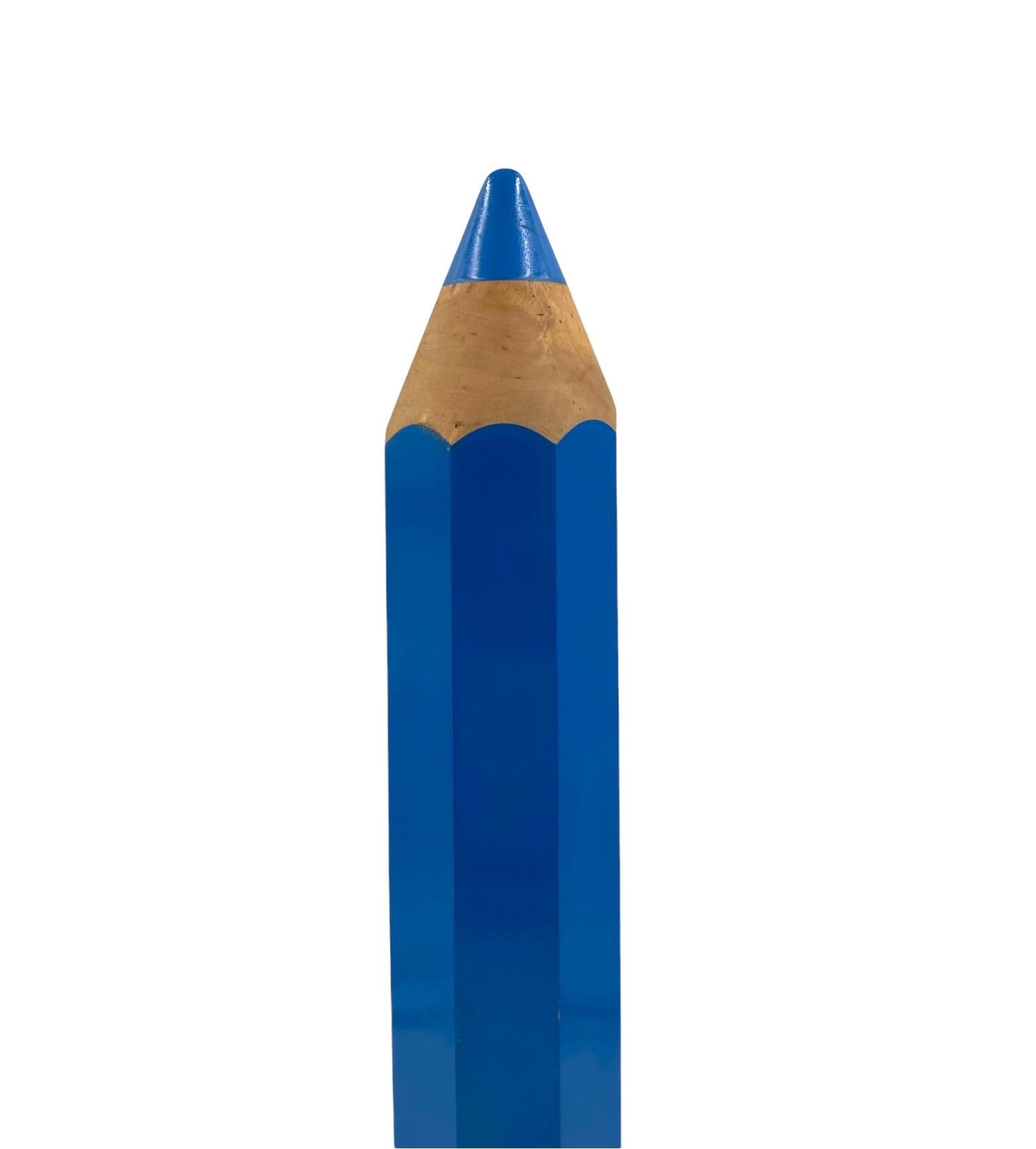 Michel Aroutcheff, lámpara de mesa Pencil azul postmoderna, Ed. Vilac Francia años 80 en venta 2