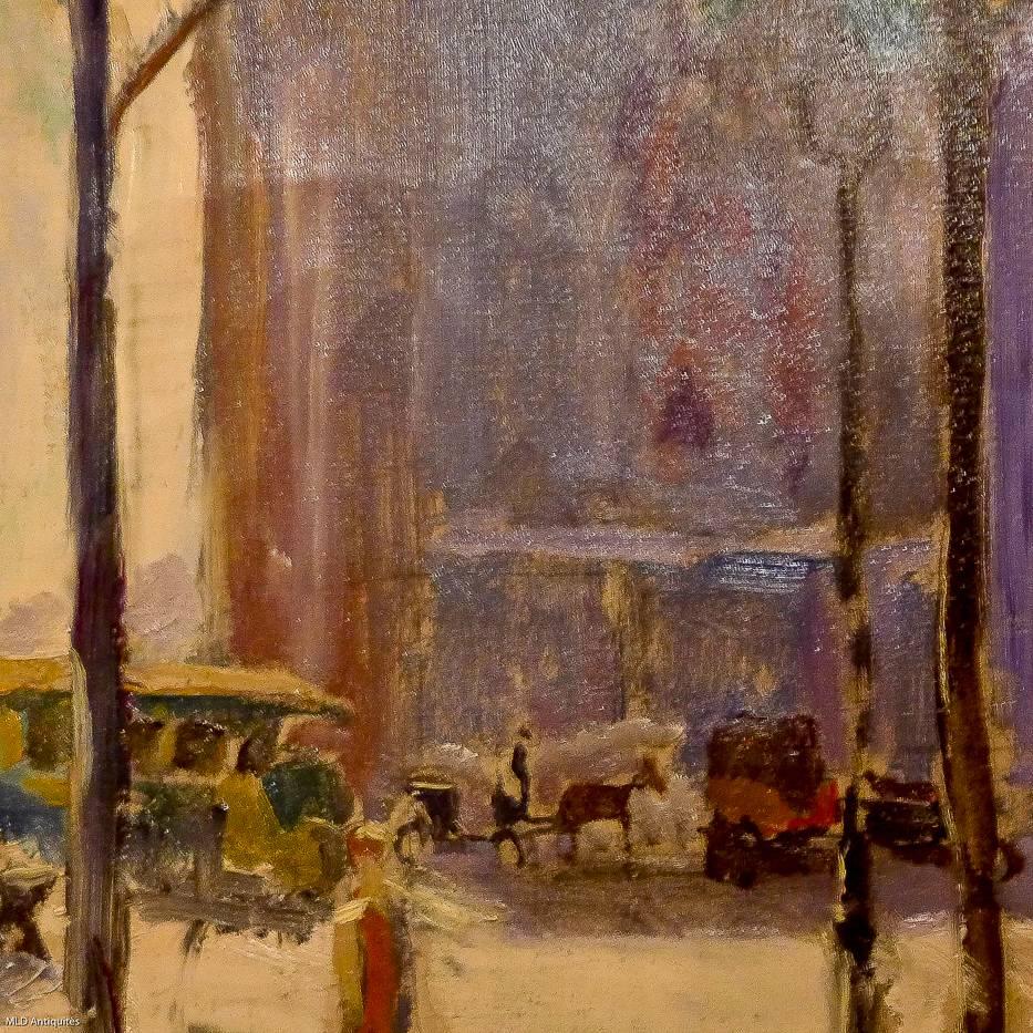French Pierre Sicard, Oil on Canvas, Arc de Triomphe in Paris, circa 1925 For Sale