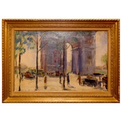 Pierre Sicard, Oil on Canvas, Arc de Triomphe in Paris, circa 1925