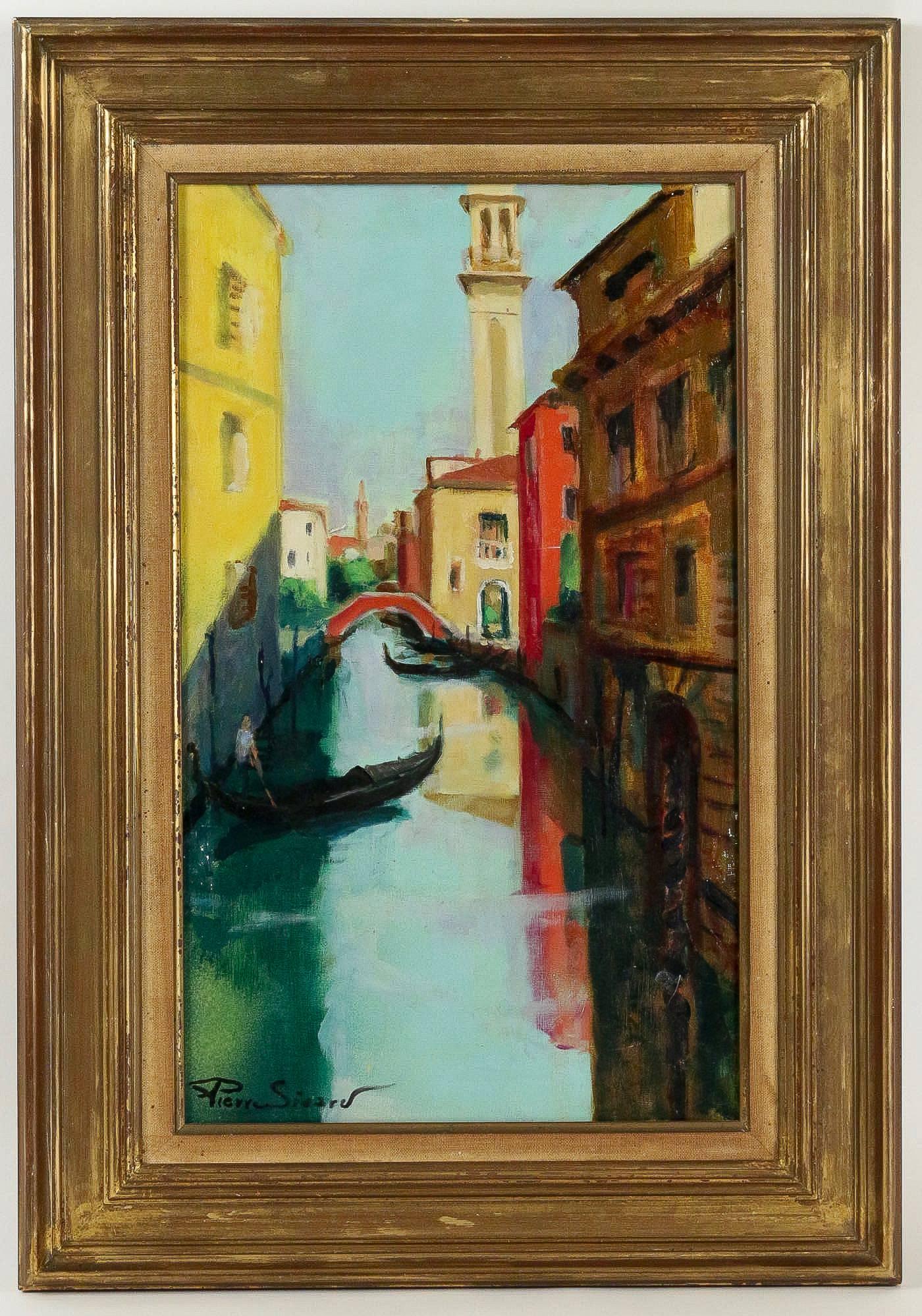 We are pleased to present you, a beautiful painting, depicting a View of Venice Bridge, sign in a lower left by Pierre Sicard in 1920.

Original giltwood-frame. Our painting is an excellent original condition.

Dimensions unframed: Width 13.38