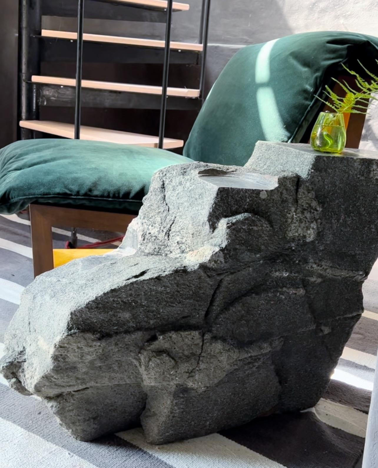 Pierre Side Table 2 - Modern Hand Carved Stone Table by Artist Gabriel Anderson 2