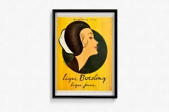 Original fashion poster made in 1962 by Pierre Simon - Ligne Bowling ligne jeune