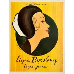 Retro Original fashion poster made in 1962 by Pierre Simon - Ligne Bowling ligne jeune