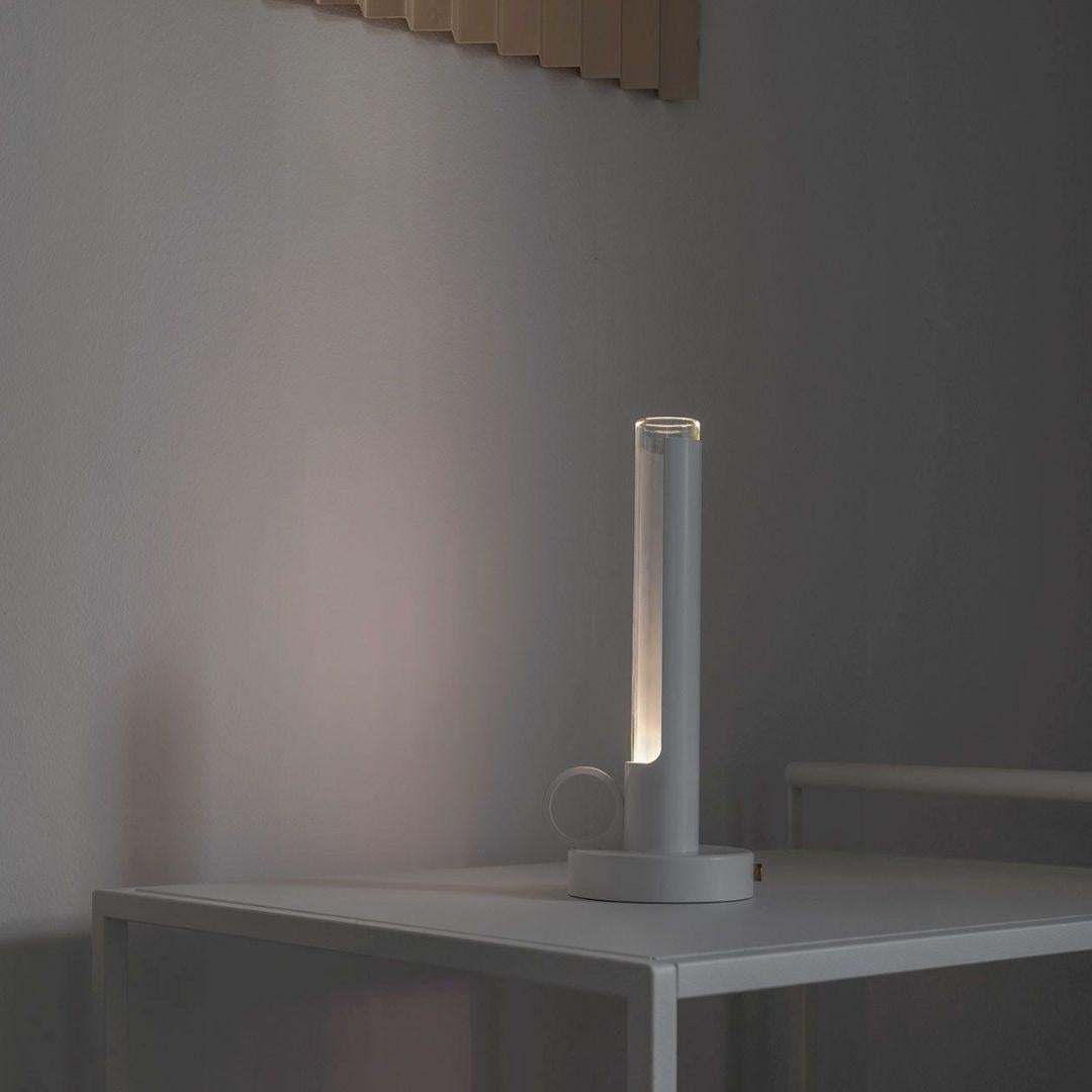 Pierre Sindre Black 'Visir' Portable Metal and Glass Table Lamp for Örsjö In New Condition In Glendale, CA