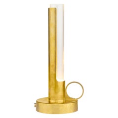 Lámpara de mesa portátil de latón y cristal 'Visir' de Pierre Sindre para Örsjö