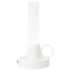 Pierre Sindre White 'Visir Ambience' Portable Metal & Glass Table Lamp for Örsjö