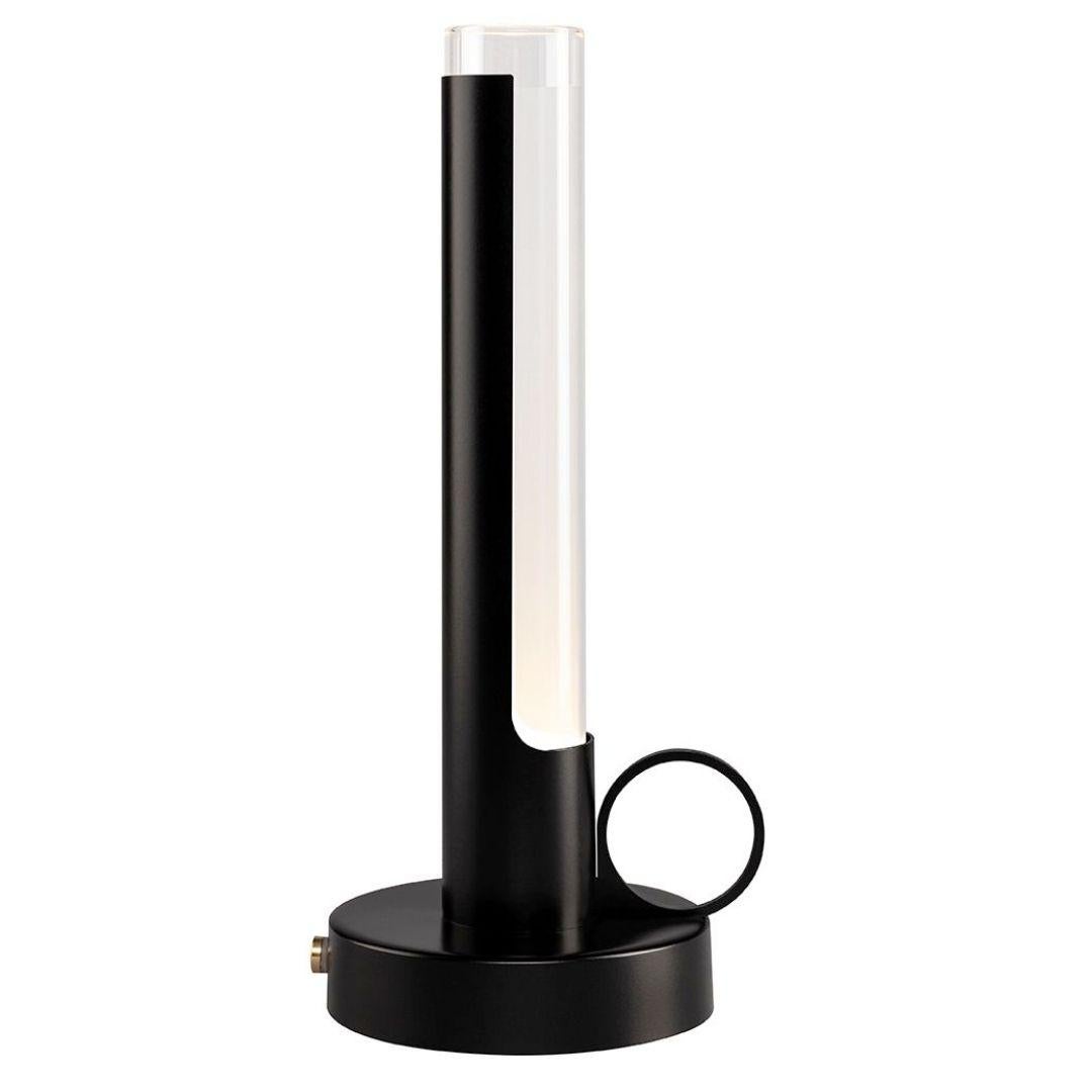 Pierre Sindre White 'Visir' Portable Metal and Glass Table Lamp for Örsjö For Sale 2