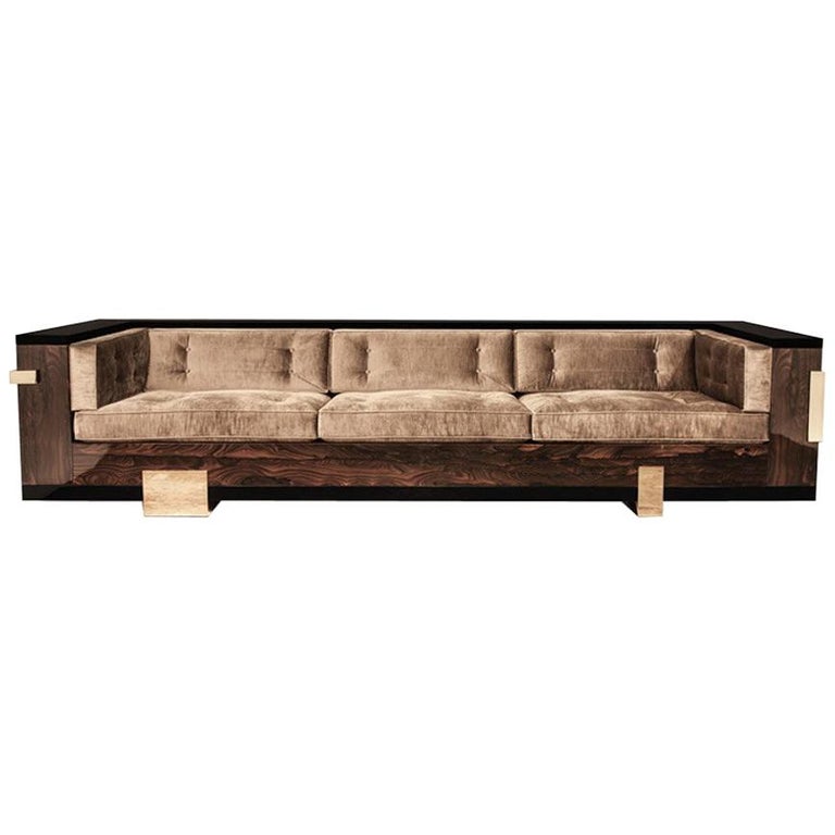 Pierre Sofa 'Bronze, Zirikote, Schwarzem Lack" von Hudson 1