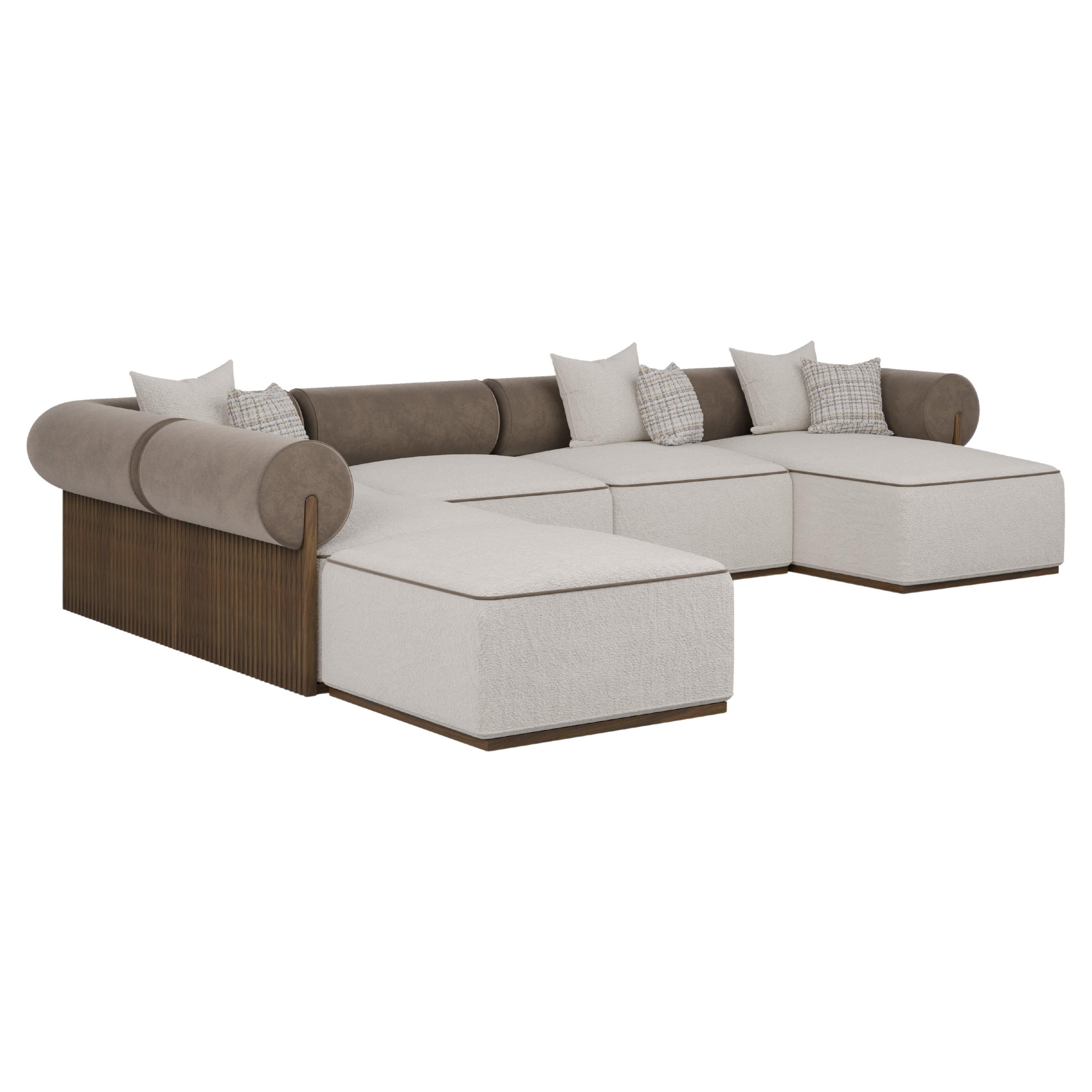 Pierre Sofa by Nolita Harbour: Velvet Upholstery and Walnut Base