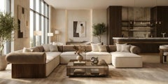 Pierre Sofa by Nolita Harbour: Velvet Upholstery and Walnut Base