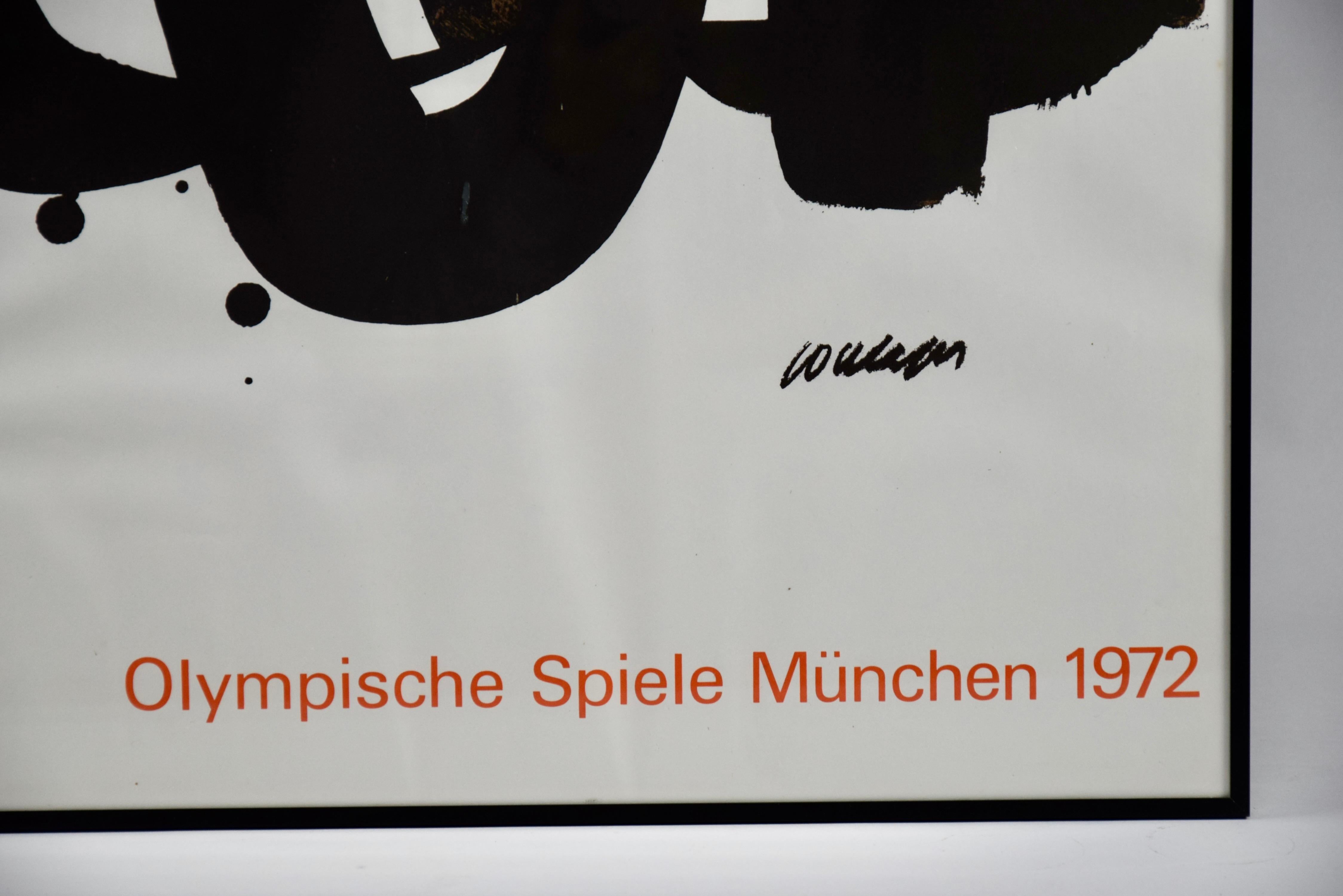 Français Pierre Soulages Affiche originale des Jeux Olympiques de Munich en 1972 en vente