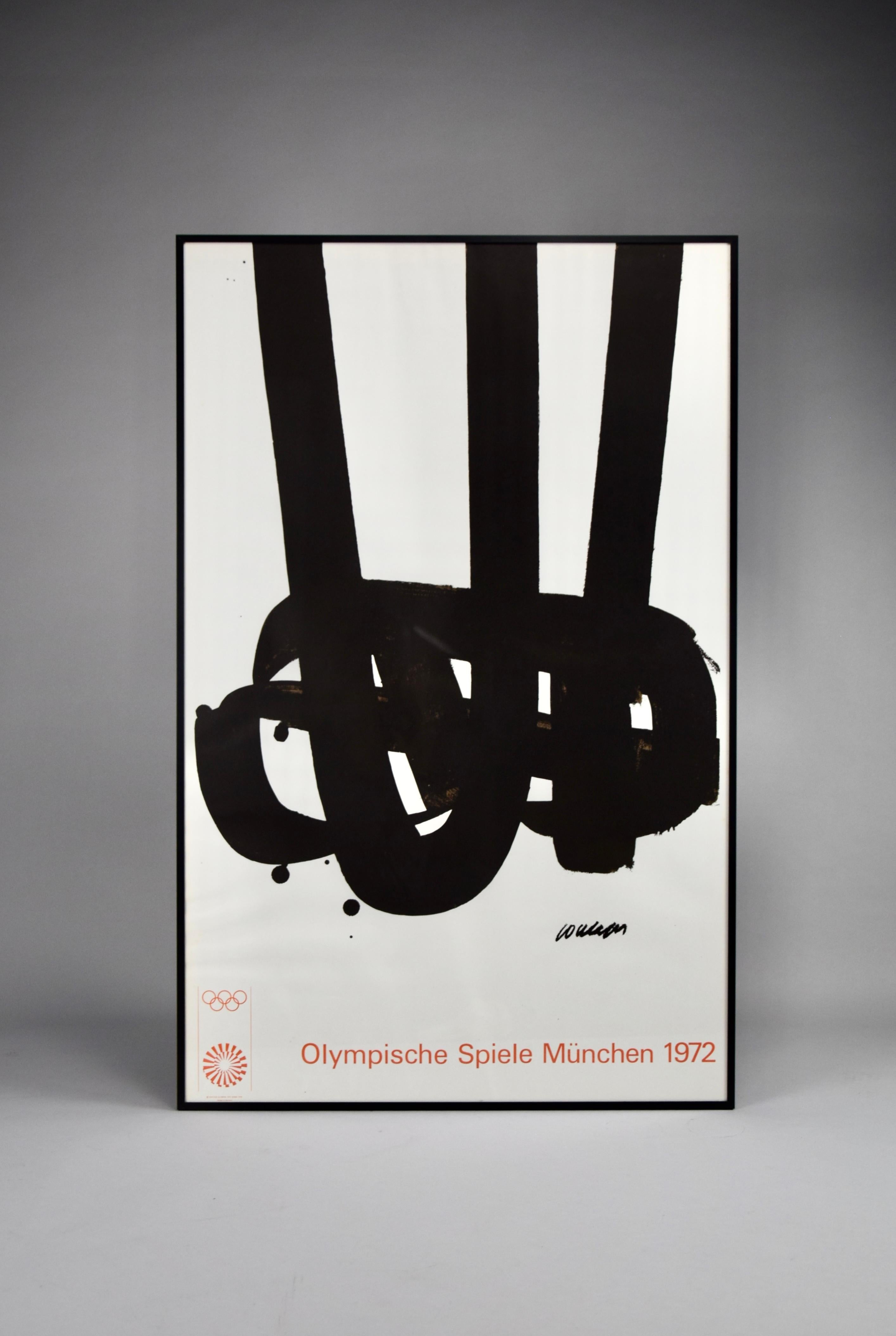 Pierre Soulages Affiche originale des Jeux Olympiques de Munich en 1972 Bon état - En vente à Weesp, NL