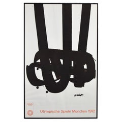 Antique Pierre Soulages Original 1972 München Olympic Poster