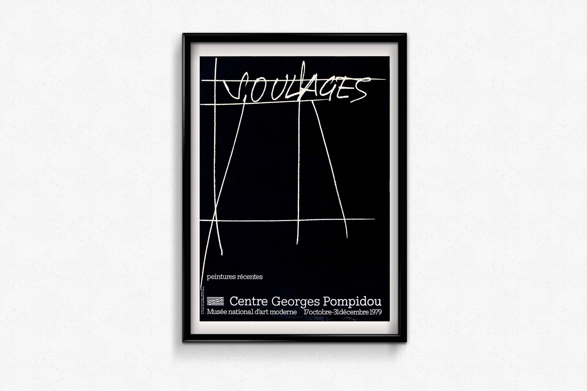 1979 affiche d'exposition originale de Pierre Soulages Centre Georges Pompidou en vente 1