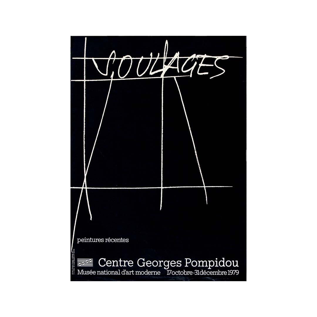 1979 affiche d'exposition originale de Pierre Soulages Centre Georges Pompidou en vente 3