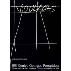 Vintage 1979 original exhibition poster by Pierre Soulages Centre Georges Pompidou