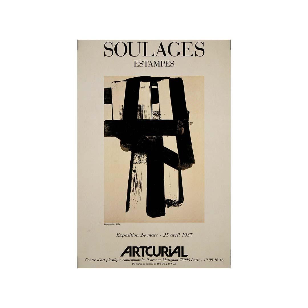 Affiche originale de Pierre Soulages, Artcurial Paris, 1987 en vente 1