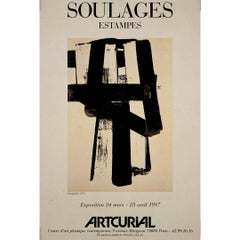 Originales Ausstellungsplakat von Pierre Soulages aus dem Jahr 1987 – Artcurial Paris