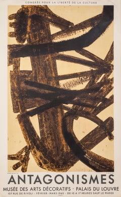 Antagonismes by Pierre Soulages (1960) - lithographic poster 