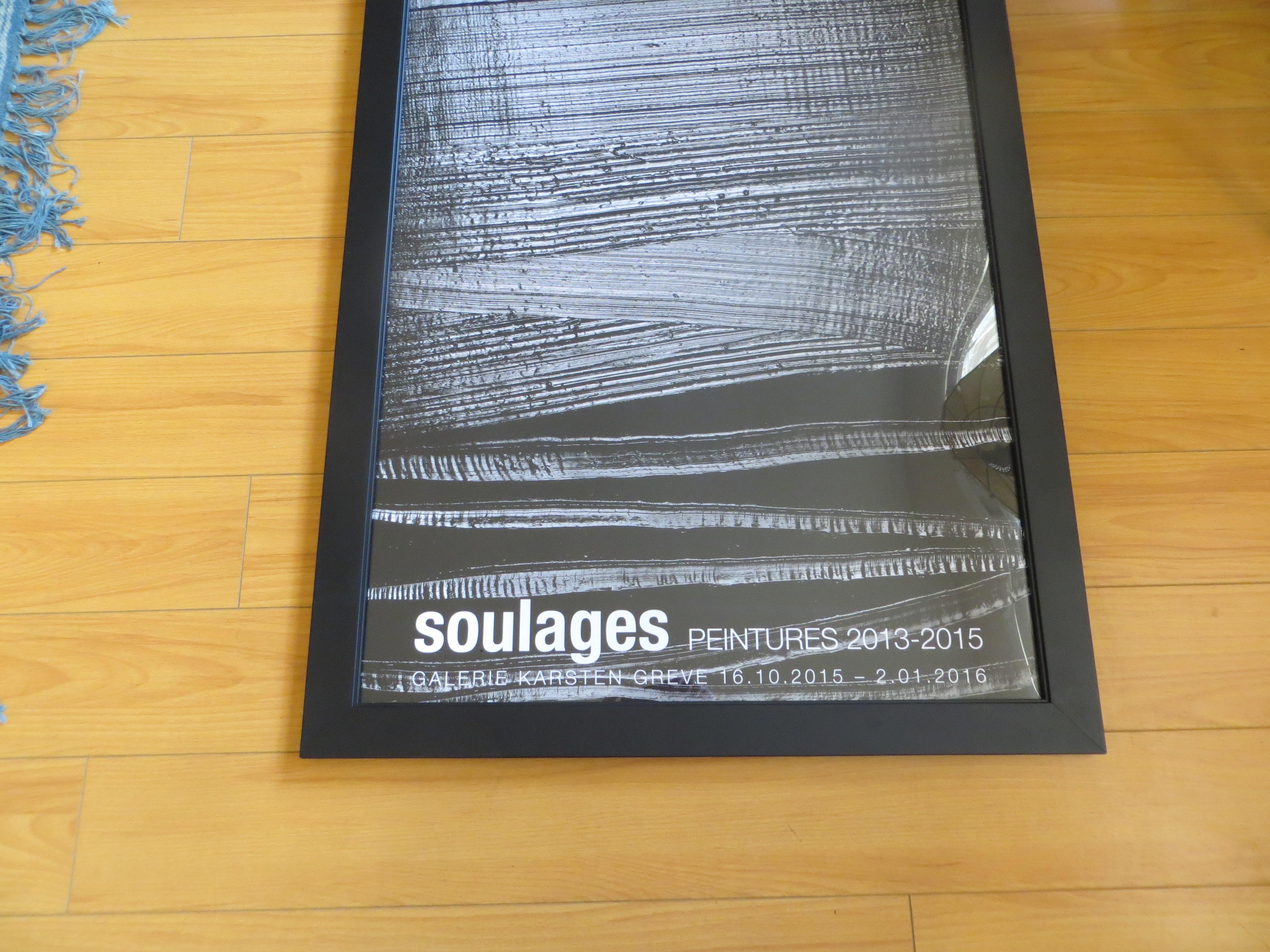 Pierre Soulages is considered a major figure of post-war European abstraction, alongside Hans Hartung, Georges Mathieu, Serge Poliakoff, and Jean-Paul Riopelle. He’s particularly renowned for his “outrenoir” (“beyond black”) series of paintings,
