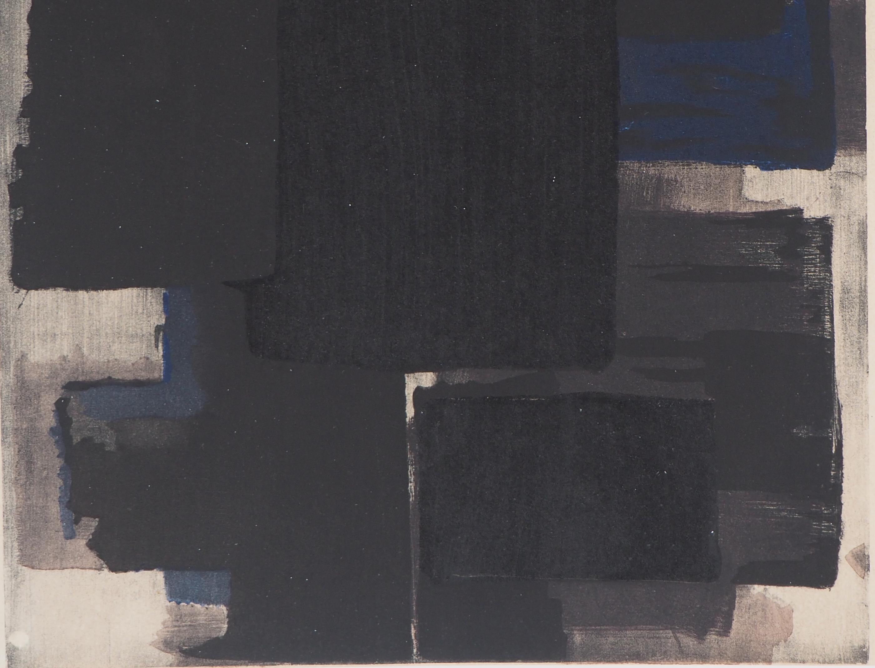 Pierre SOULAGES
Composición en negro y azul, 1956

Litografía y estarcido (taller Jacomet)
Sin signo
Sobre papel tejido 31 x 24 cm (c. 12,2 x 9,4 pulgadas)

Editado por San Lázaro en 1956

Excelente estado