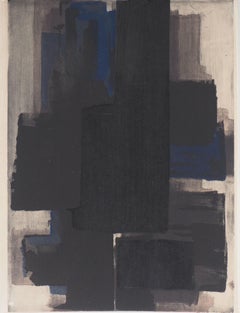 Composition in blue and black - Lithograph  and stencil, 1956