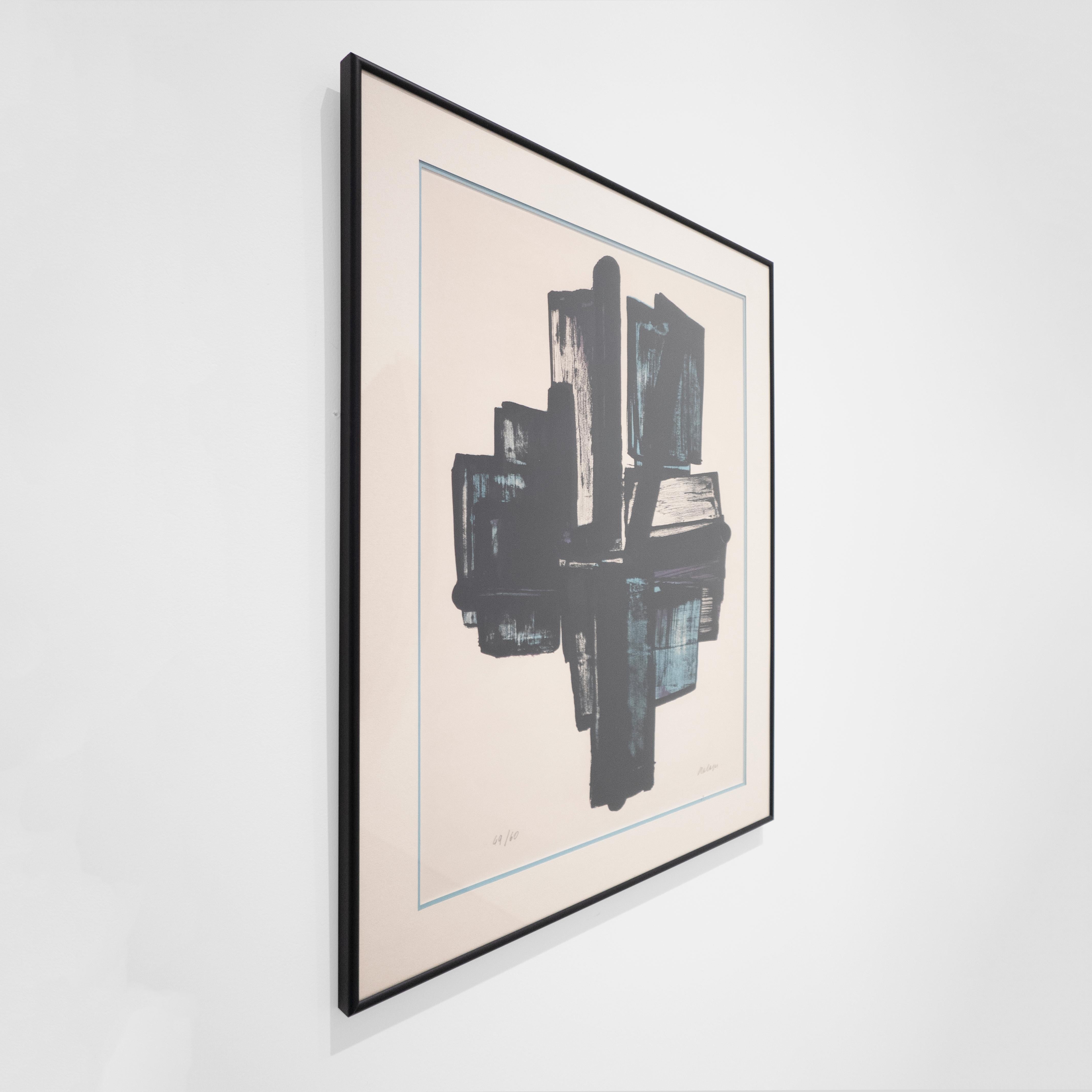 Cross (Lithograph No. 4), Edition 49 of 60 - Print by Pierre Soulages
