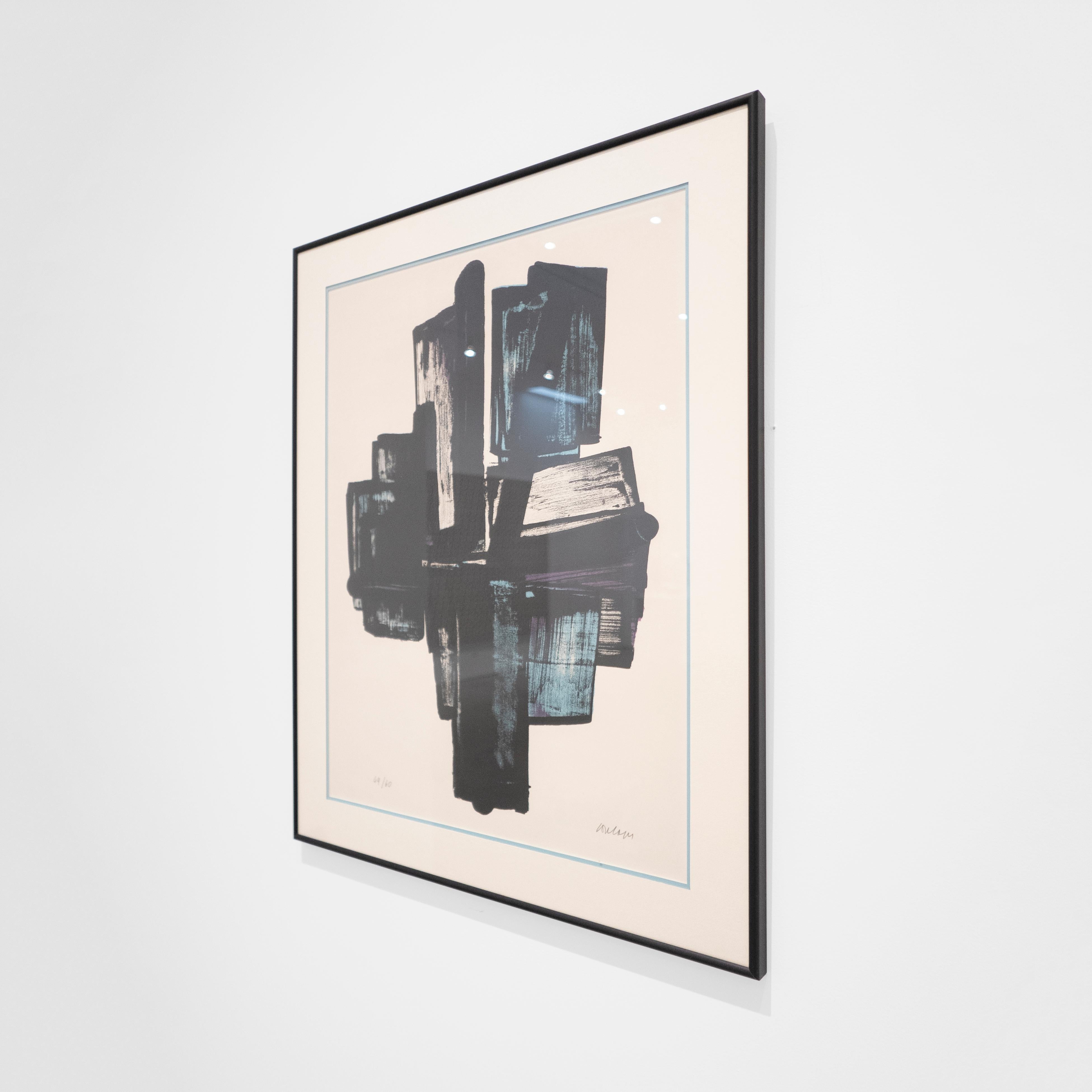 Cross (Lithograph No. 4), Edition 49 of 60 - Contemporary Print by Pierre Soulages