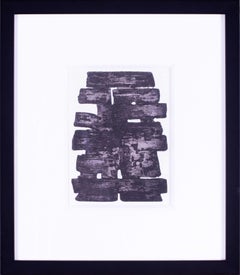 Early 20th Century French abstract lithograph by Pierre Soulages