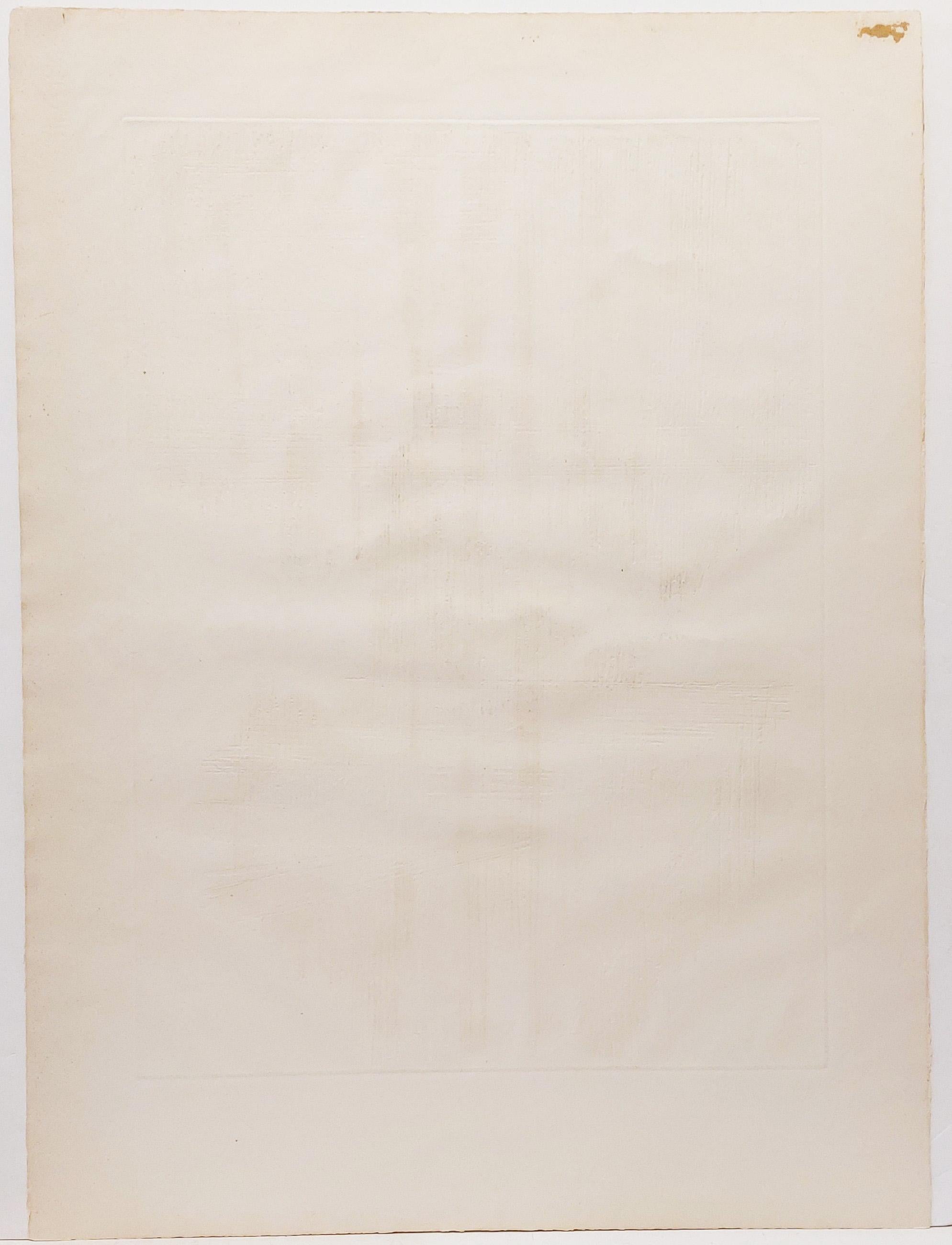 Etching  VI - Beige Abstract Print by Pierre Soulages