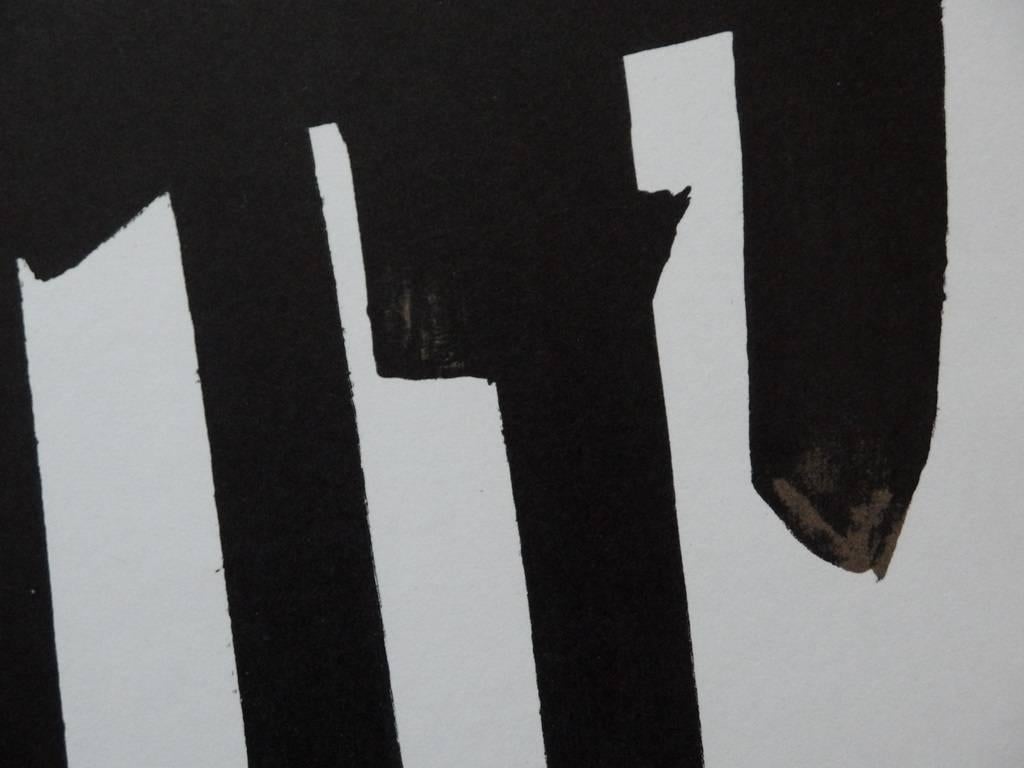 Lithographie n28 - Lithographie originale en pierre (Mourlot) - 1970 - Print de Pierre Soulages