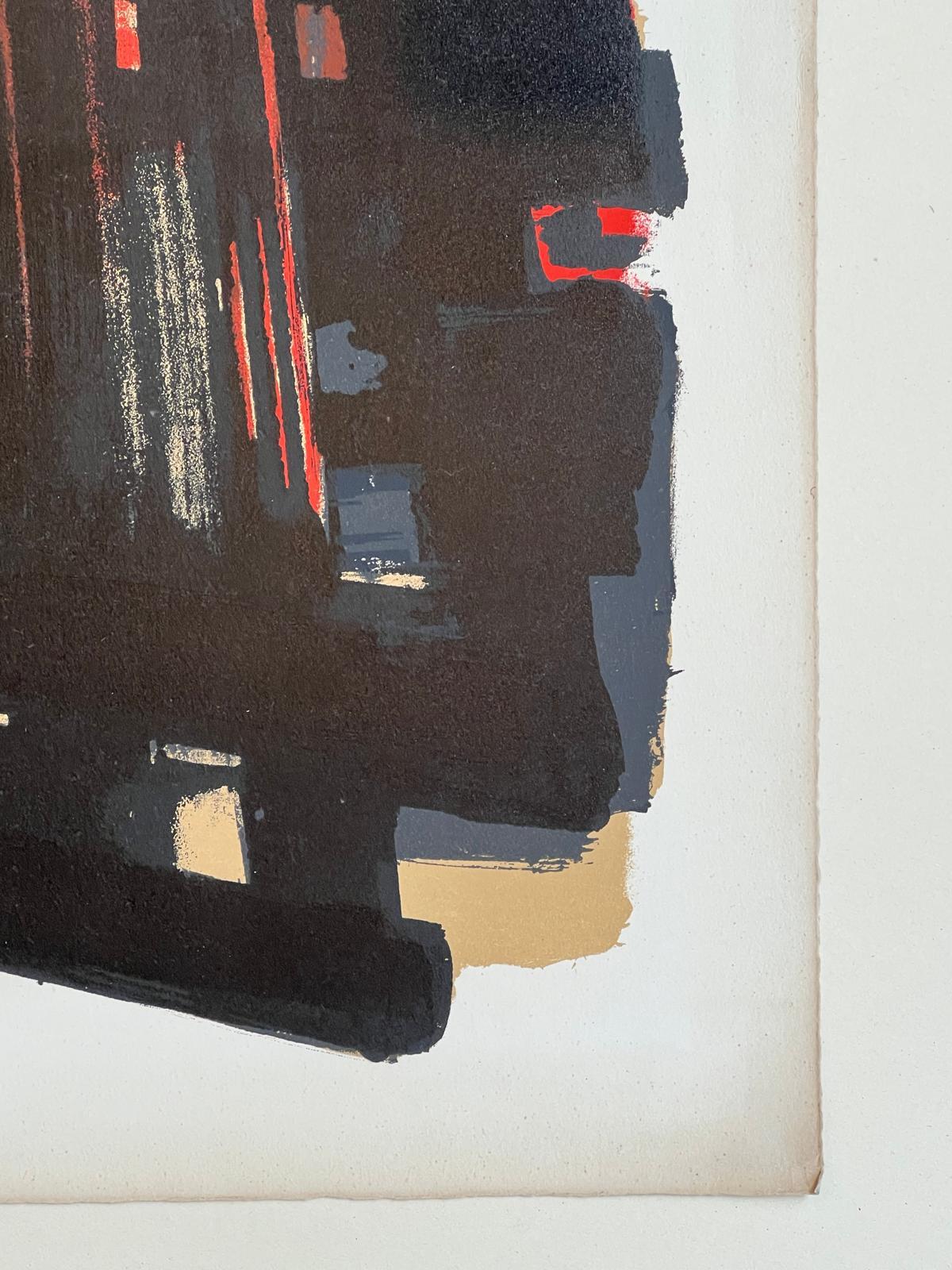 Lithograph n°8 - Abstract Print by Pierre Soulages