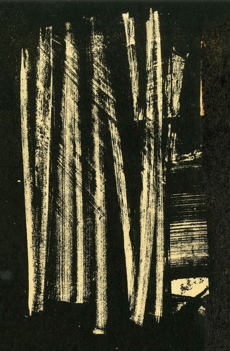 Lithographie Pierre Soulages N°9 Originale 1959 - Abstraite, Non Signée, Format 31.5x24.5cm