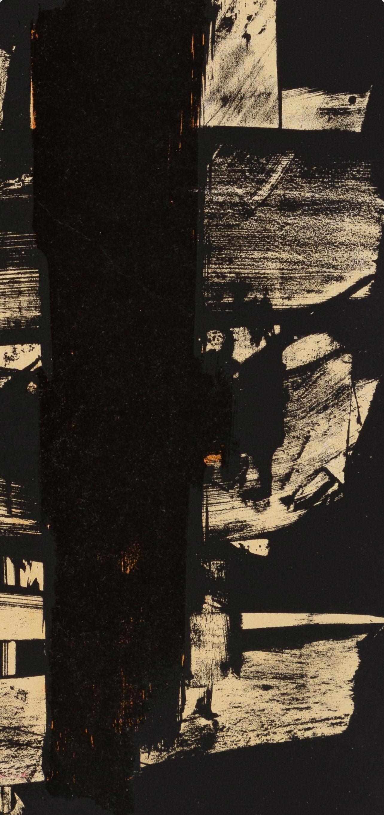 Lithographie n°9 (Rivière 9; Encrevé/Miessner 54), XXe siècle - Print by Pierre Soulages
