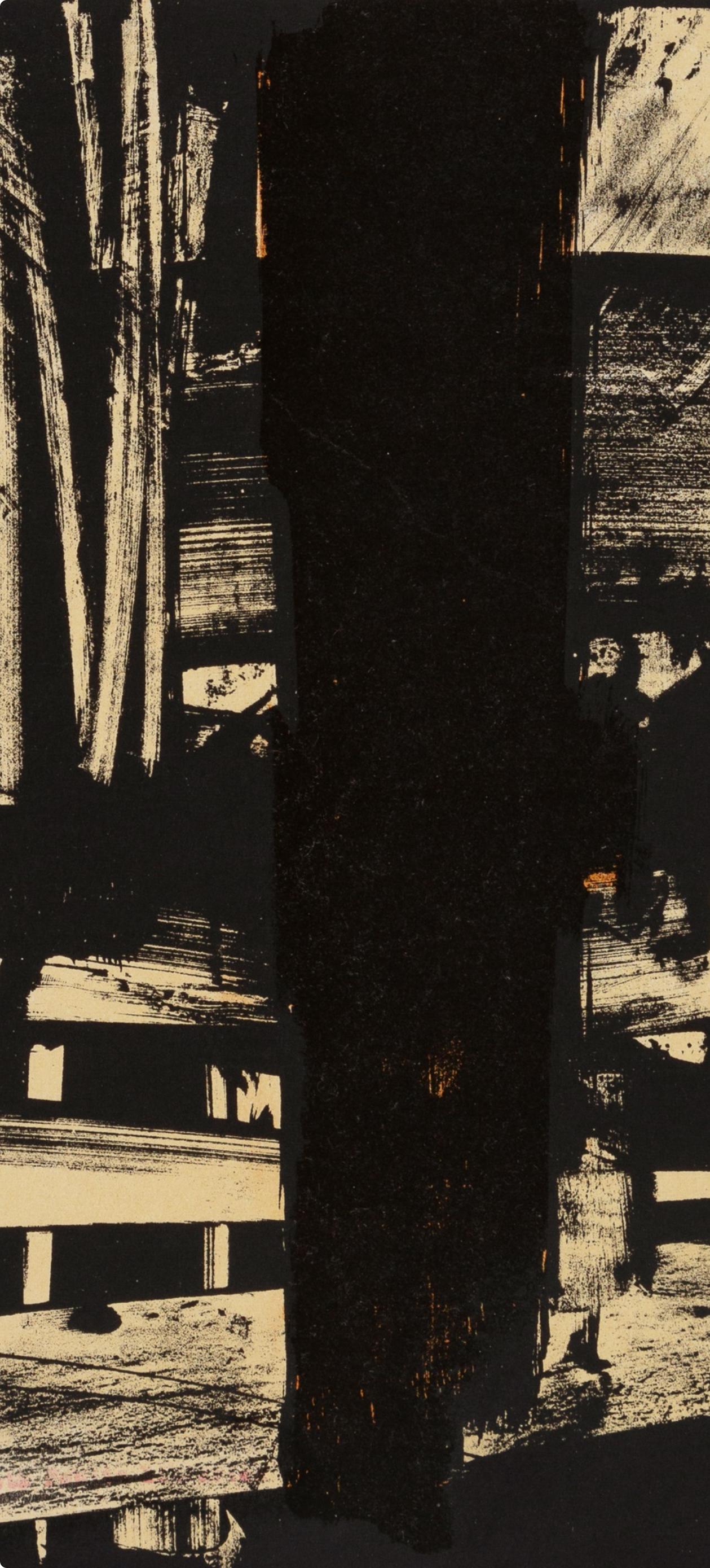 Lithographie n°9 (Rivière 9; Encrevé/Miessner 54), XXe siècle - Modern Print by Pierre Soulages