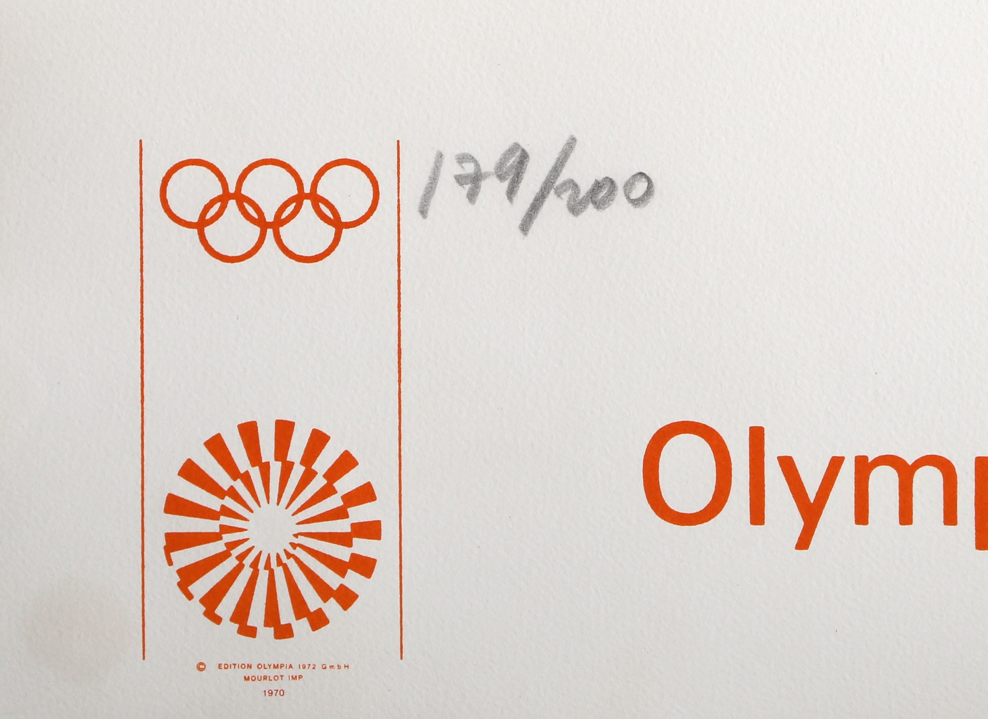Olympische Spiele Muenchen 1972, lithographie minimaliste de Pierre Soulages en vente 3
