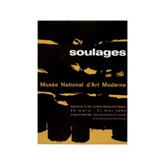 Original 1967 poster by Soulages at the Musée National d’Art Moderne in Paris
