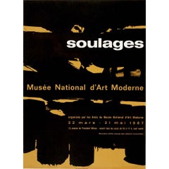 Original 1967 poster by Soulages at the Musée National d’Art Moderne in Paris