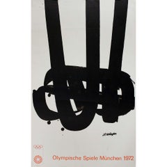 Vintage Pierre Soulages' 1972 Munich Olympics games original poster