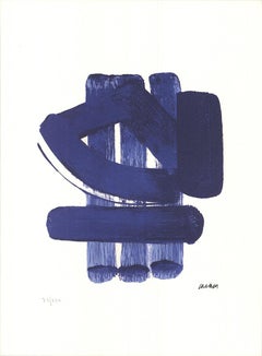 Pierre Soulages „Composition Bleue“ 2015- Lithographie