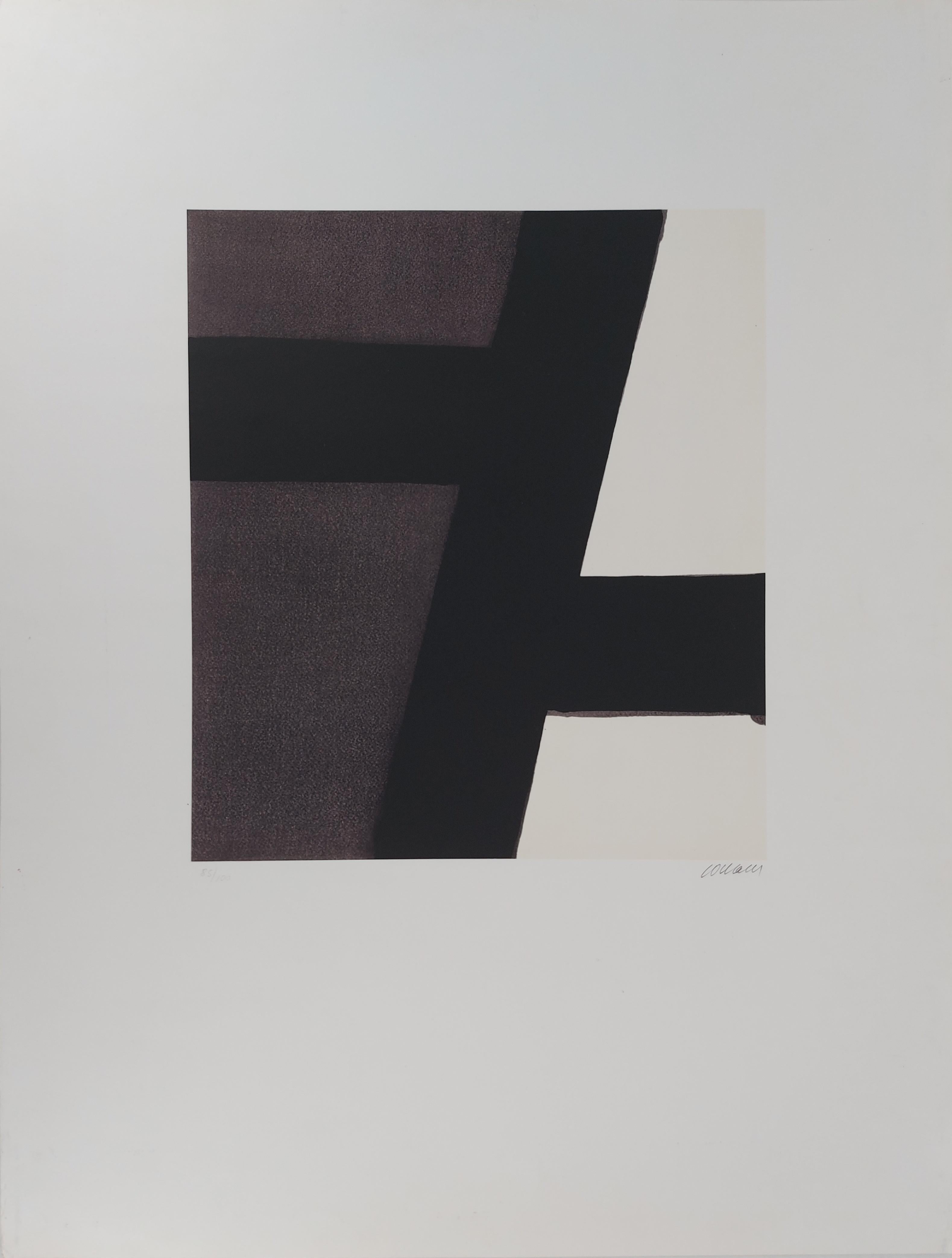 Pierre Soulages Abstract Print - Sérigraphie no. 21 - Screenprint, Handsigned (BNF #113)
