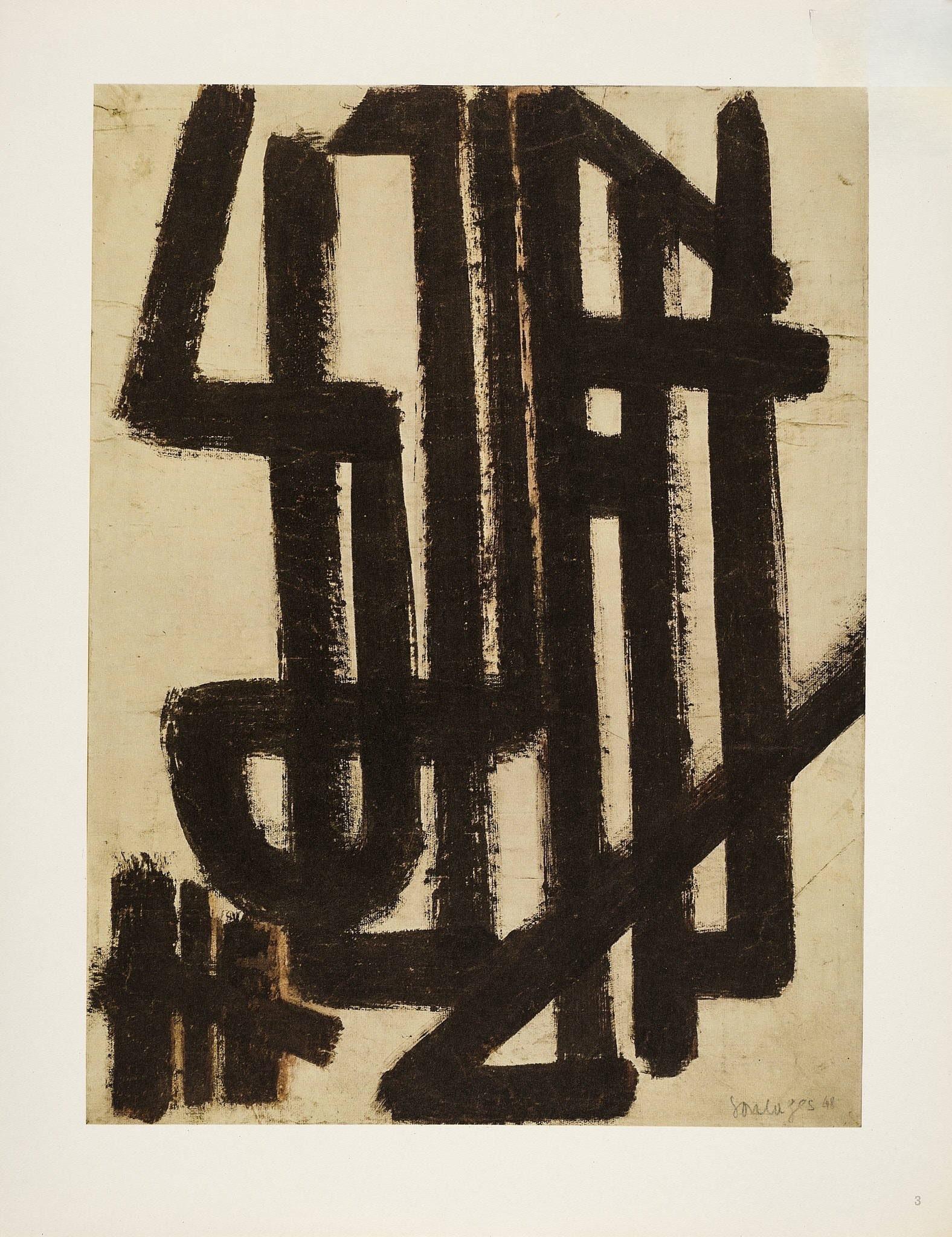 Soulages, Composition, Pierre Soulages, Peintres d'aujourd'hui (after) For Sale 4