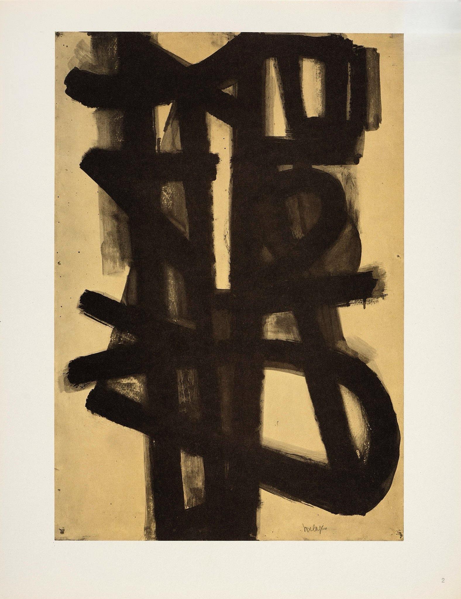 Soulages, Composition, Pierre Soulages, Peintres d'aujourd'hui (after) For Sale 4