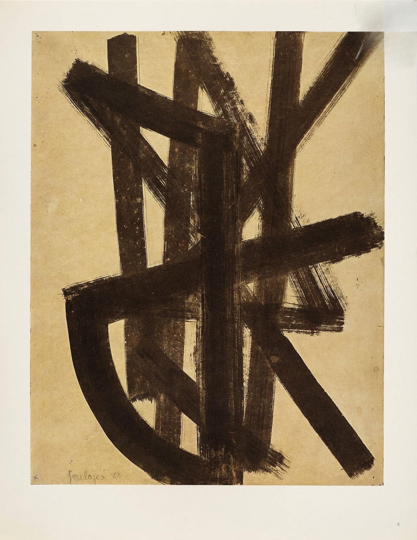 Soulages, Composition, Pierre Soulages, Peintres d'aujourd'hui (after) For Sale 4