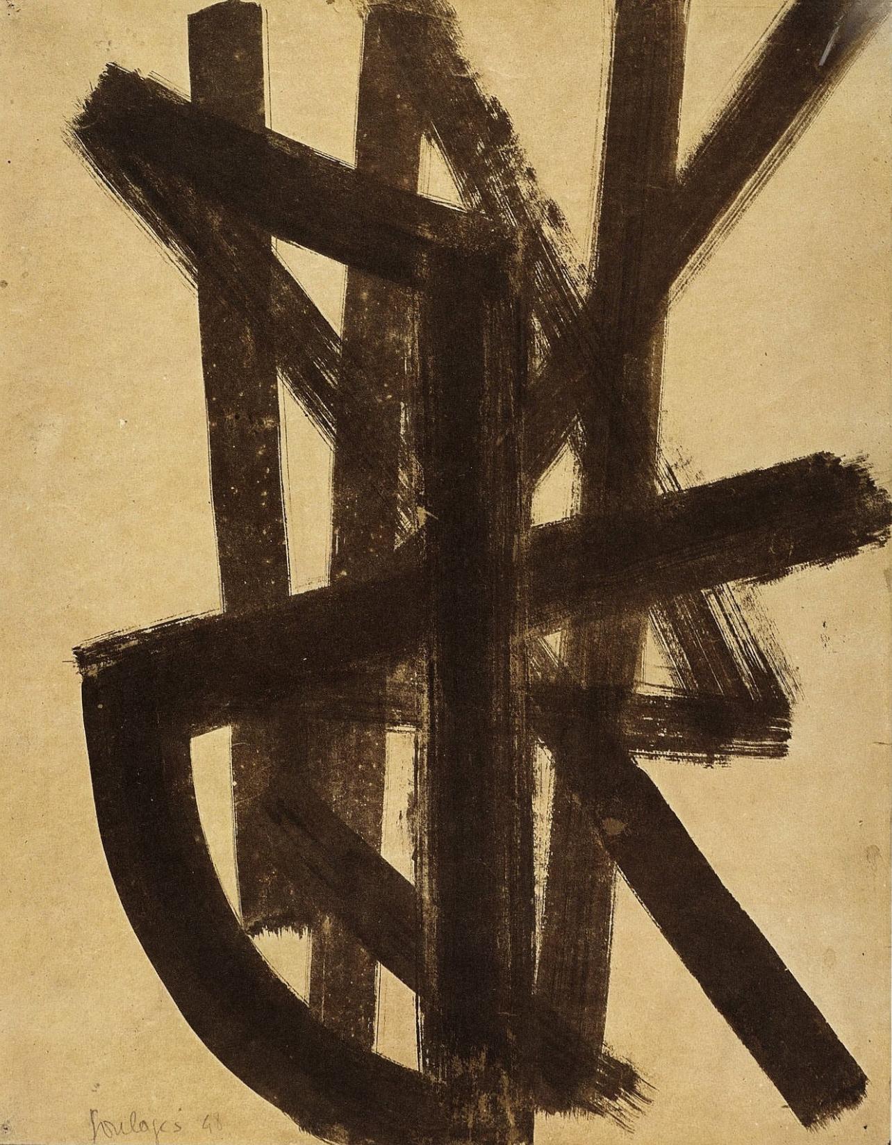 Héliogravure on vélin paper. Paper Size: 13.78 x 10.83 inches. Inscription: Signed in the plate and unnumbered, as issued. Notes: From the folio, Pierre Soulages, Peintres d'aujourd'hui, 1962. Published by Fernand Hazan, Éditeur, Paris; rendered by